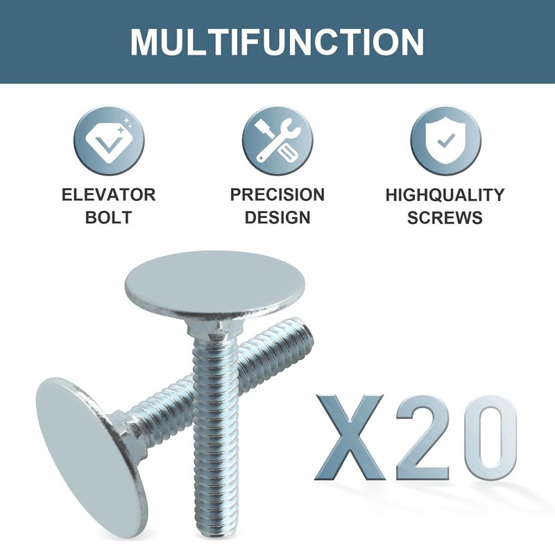 Screw Man 014973239633 Elevator Bolts for Several uses,Steel,Zinc,Flat Countersunk,1/4-20 x 1-1/2, Piece-20 - Image 4